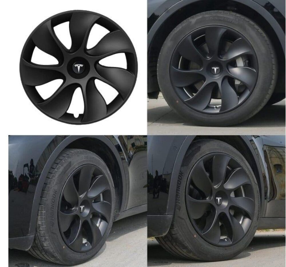 Tesla Model Y 19in MATTE BLACK Wheel Covers 2019-2024 (4 PCS)